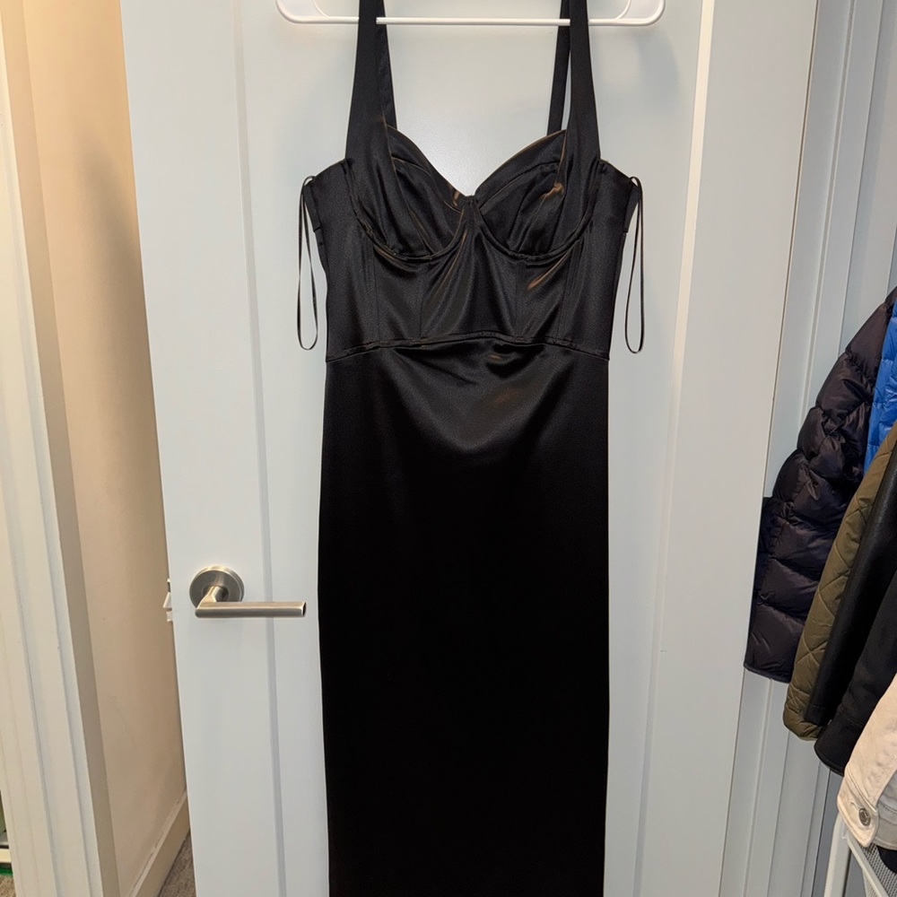 Zara Black Satin Dress